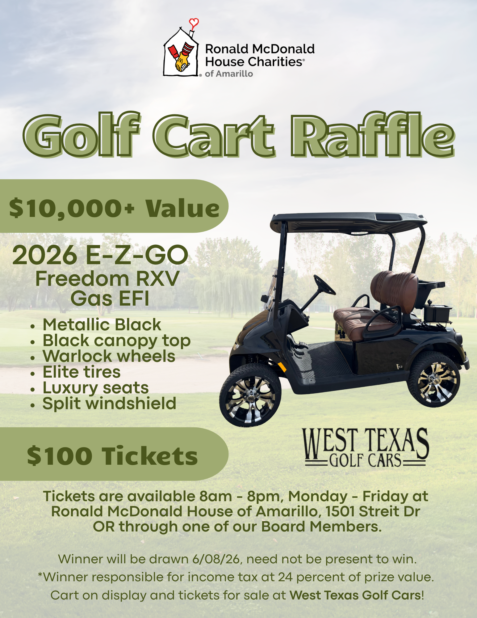 Cort Raffle Golf Cart Raffle - Ronald McDonald House Charities of Amarillo ...